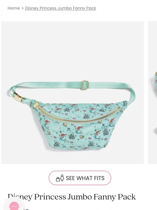 Stoney Clover Lane Ariel Disney Princess Print Crossbody Fanny Pack - Picture 1 of 4
